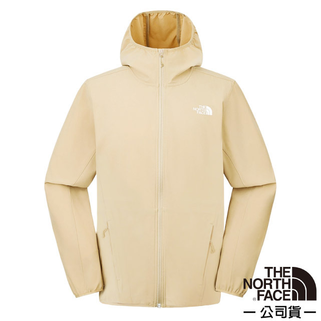 防曬必備【The North Face】男 ZEPHYR NOVELTY 輕盈透氣防潑防風連帽外套/8BW8-3X4 淺礫褐✿30E010